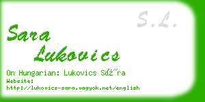 sara lukovics business card